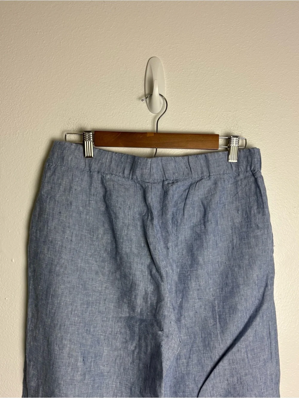 J Jill 100% Linen Blue Wide Leg Pants Summer Coastal Classic Size Small - Picture 8 of 12